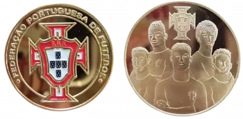 Médaille souvenir "FPF Portugal - Ronaldo Fernandes Leao Felix Ramos" couleur