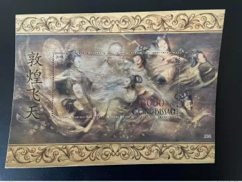 Guiné-Bissau 2019 Mi. Bl. 1883 Chinese Buddhism Flying Apsara Dunhuang Wood Bois