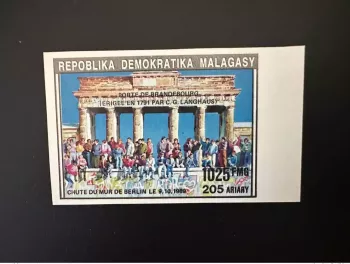 Madagaskar 1992 Mi. 1393 I ND IMPERF Mauerfall Brandenburger Tor