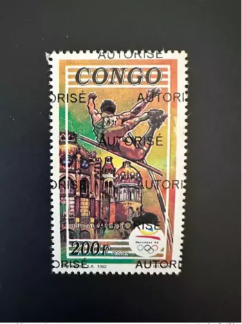 Kongo 1998 Mi. B1523 AUTORISÉ Olympische Spiele 1992 Barcelona Sprung