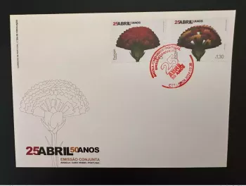 Portugal 2024 FDC 25 Abril 50 Jahre Gemeinschaftsausgabe Blume