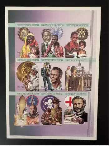 Guinea 1998/1999 Mi. 2213 - 2221 IMPERF Pope John Paul II Lions Rotary Dunant