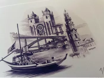 Billet touristique Souvenir Epreuve d'artiste "Porto" numérotée et signée