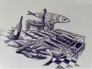 Billet touristique Souvenir Epreuve d'artiste "Sardinhas" numérotée et signée