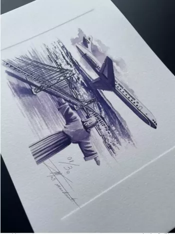 Billet Souvenir Epreuve d'artiste "Caravelle TAP" numérotée et signée