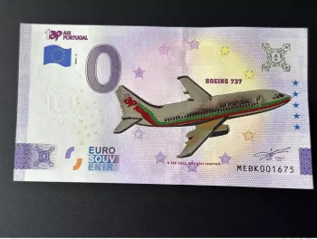 Billet touristique Souvenir 2022 Boeing 747 TAP Air Portugal doré