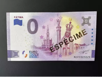 Billet touristique Souvenir 2023 Portugal Fátima - ESPÉCIME (doré)