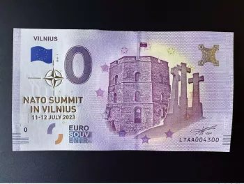 Souvenirschein 2018 Litauen Vilnius vergoldet NATO SUMMIT 11-12 JULY 2023
