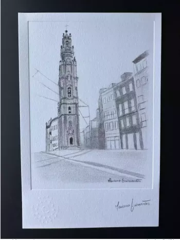 Billet touristique Souvenir Epreuve d'artiste "Torre dos Clérigos"