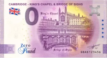 Billet Souvenir 2023 £0 Angleterre Cambridge - King's Chapel & Bridge of Sighs
