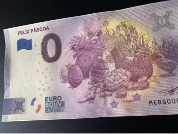 Billet touristique Souvenir 2022 Portugal "Feliz Páscoa 2022" parfum chocolat