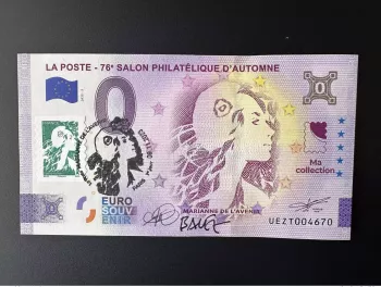 Billet Souvenir 2023 France La Poste Salon d'Automne timbré signé Balez Bara