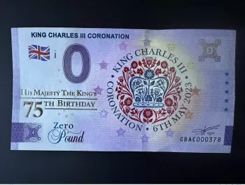 Billet Souvenir 2023 £0 Angleterre King Charles III "75th Birthday" Gold