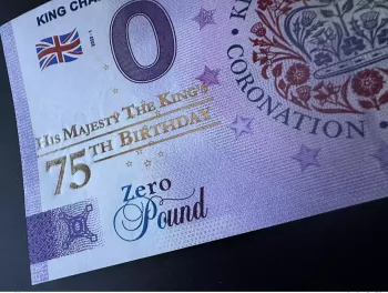 Billet Souvenir 2023 £0 Angleterre King Charles III "75th Birthday" Gold