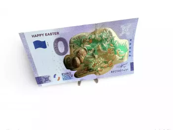 Billet touristique Souvenir 2022 Happy Easter "Gold" (poule) - Anniversary 2020
