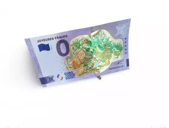 Billet Souvenir 2022 Joyeuses Pâques "Gold" (poule) - Anniversary 2020