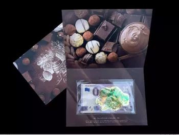 Billet Souvenir 2022 Portugal Encart "Feliz Páscoa" Gold (poule) parfum chocolat
