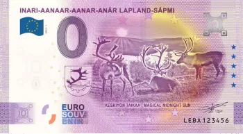 Billet touristique Souvenir 2023 Finlande Inari-Aanaar-Aanar-Anar Lapland-Sapmi