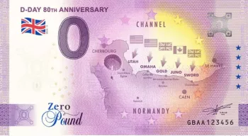 Billet touristique Souvenir 2024 £0 Angleterre D-Day 80th Anniversary