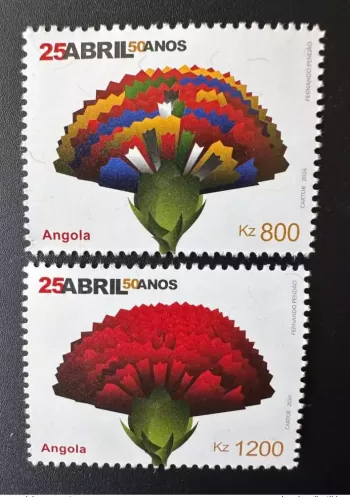 Angola 2024 25 Abril 50 Jahre Gemeinschaftsausgabe Blume