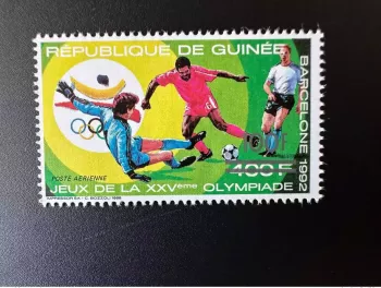 Guinea 1991 Mi. 1337 Aufdruck Olympische Spiele Barcelona 1992 Fußball