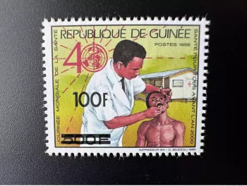 Guinée 1991 Mi. 1330 surchargé OMS WHO Journée Mondiale de la Santé Health MNH**