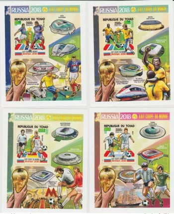 Tchad 2018 Mi. Bl. 785 - 788 FIFA World Cup Russia Coupe Monde Football Soccer