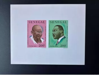 Sénégal 1977 Mi. Bl. 30 Epreuve de Luxe Mohandas Mahatma Gandhi Inde Luther King