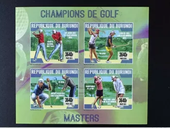 Burundi 2015/2016 Mi. 3602-3605 ND IMPERF Gold Masters US Open Champions