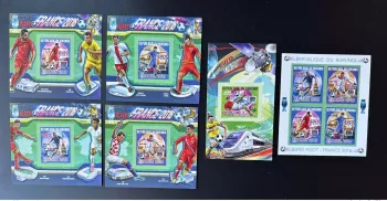 Burundi 2015 / 2016 Mi. 3606 - 3610 Bl. 581 - 585 ND IMPERF Football Euro France