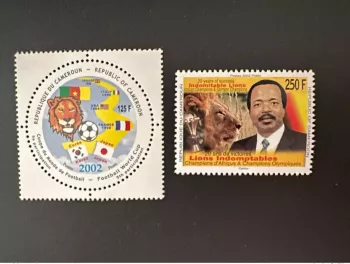 Kamerun 2002 Mi. 1245-1246 Fußball-WM FIFA Korea Japan