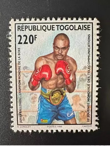 Togo 1996 Mi. 2495 220F Jaffar Ballogou Champion Boxe Journée Telecommunications