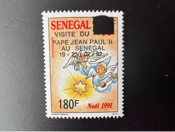 Sénégal 1992 Mi. 1171 Visite visit Pape Pope John Paul II Jean surchargé