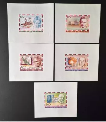 Obervolta 1978 Mi. 684-689 Luxusblocks ND Nobelpreis Vogel Taube Gesundheit
