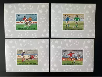 Niger 1984 Mi. 908 - 911 blocs luxe ND Coupe Monde FIFA Football Mexico 1986