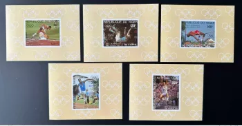 Niger 1984 Mi. 876 - 881 blocs luxe ND Jeux Olympiques Los Angeles Olympia