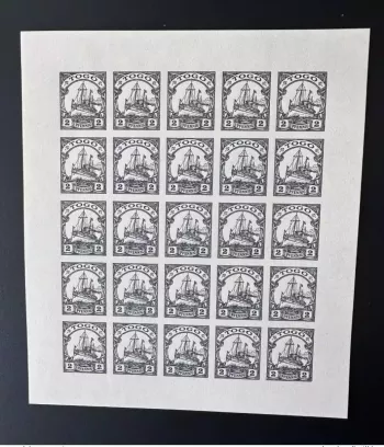 Togo 1900 2 Pfennig SMS Hohenzollern Schiff Ship Bateau Proof ND planche