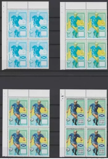 Madagascar 1998 Mi. 1956 Bloc de 4 Essai couleurs proofs FIFA  France Football