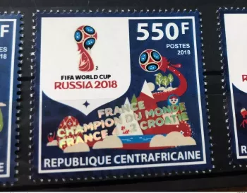 Zentralafrika 2018 Aufdr. FRANKREICH FIFA WM Russland Fußball