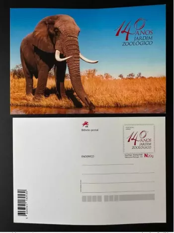 Portugal 2024 Ganzsache Zoo Lissabon Elefant Fauna