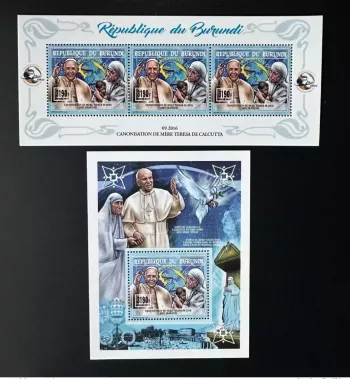 Burundi 2017 Mi.? Mother Teresa Pope John Paul II Franciscus Francis