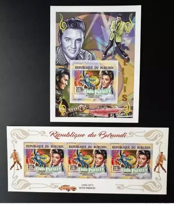 Burundi 2017 Mi.? IMPERF Elvis Presley Music Car Cadillac Guitar