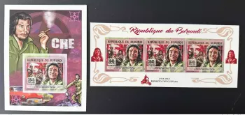 Burundi 2017 Mi.? IMPERF Che Guevara Fidel Castro Car Auto motorcycle