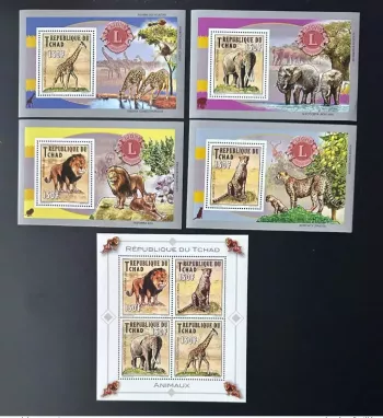 Chad 2012 Mi. 2557 - 2560 Bl. 443 446 Fauna Lion Lions Club International