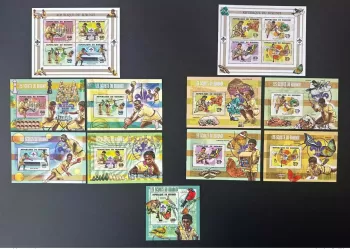 Burundi 2014 Mi. 3458 - 3465 Bl. 475 Scouting Chess Volley Ping Pong Bird