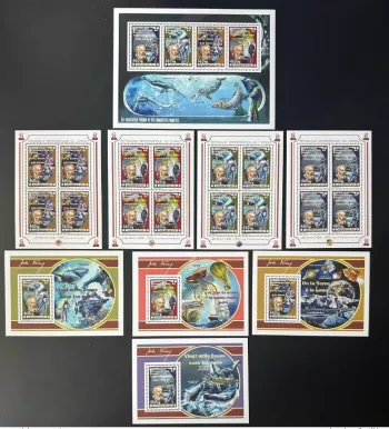 Congo 2012 Mi. 2076 - 2079 Bl. 418 - 421 Jules Verne faune marine Espace Train