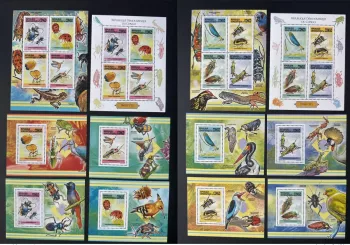 Congo 2012 Mi. 2215 - 2222 Bl. 557 - 564 Insectes Insectes faune Oiseaux Birds