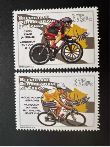 Congo 2012 Mi. 2068 - 2069 Tour de France Cyclisme Cycling Vélo Bicyle Fahrrad