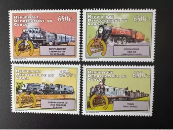 Congo 2012 Mi. 2088 - 2091 Trains en Afrique Train Railways Eisenbahn Zug