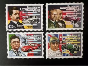 Congo 2012 Mi. 2139 - 2142 Car Porsche Mercedes Bentley Daimler Benz Ferrari